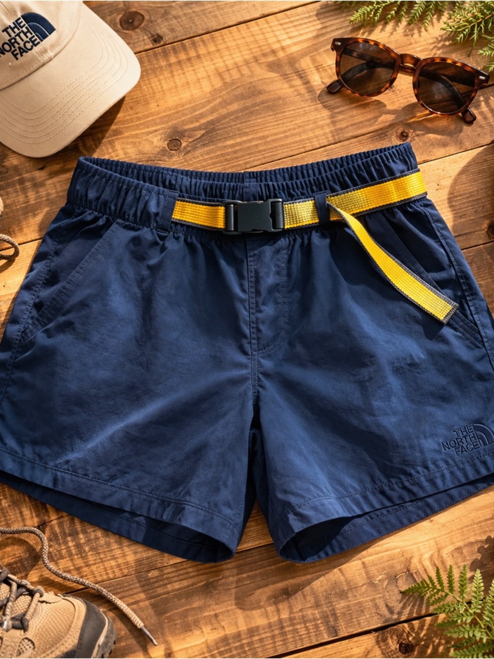 The North Face Women’s Belted Shorts Medium Navy Blue Outdoor Gorpcore EUC